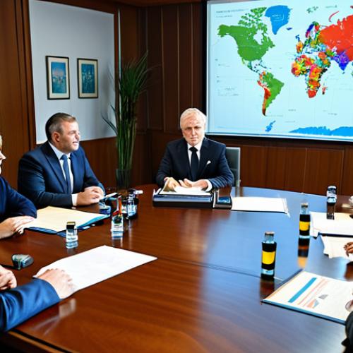 International Maritime Boundary Negotiation**

"A professional diplomatic meeting scene. Representatives from two countries, fully clothed in formal attire, are seated at a large table, discussing maritime boundary agreements. Maps and charts are visible. Focus on respectful dialogue and collaboration. Modern conference room setting. Safe for work, appropriate content, professional, well-lit, high resolution, perfect anatomy, natural proportions."

**