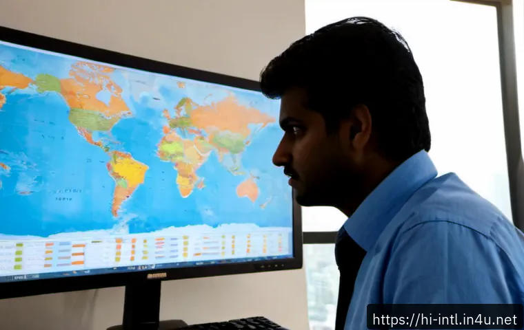 Home 17 세계경제포럼 WEF 이슈 분석 - Photorealistic editorial scene of an Indian economic analyst in a modern Mumbai office, studying glo...